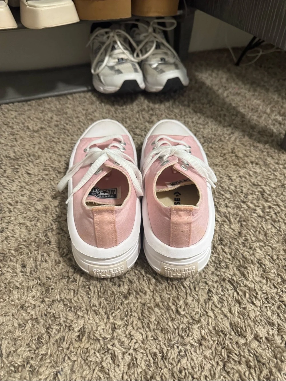 Converse Pink Low-Top Canvas Sneakers with White Soles - Picture 3 of 3